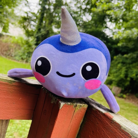 Narwhal Sea Purple With Silver Horn Squishy‎ Plush Stuffed Animal Unique Gift - Picture 1 of 2